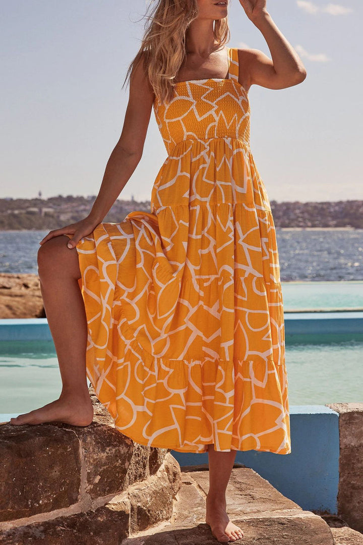 Robe midi à imprimé géométrique pour femmes - Liesel