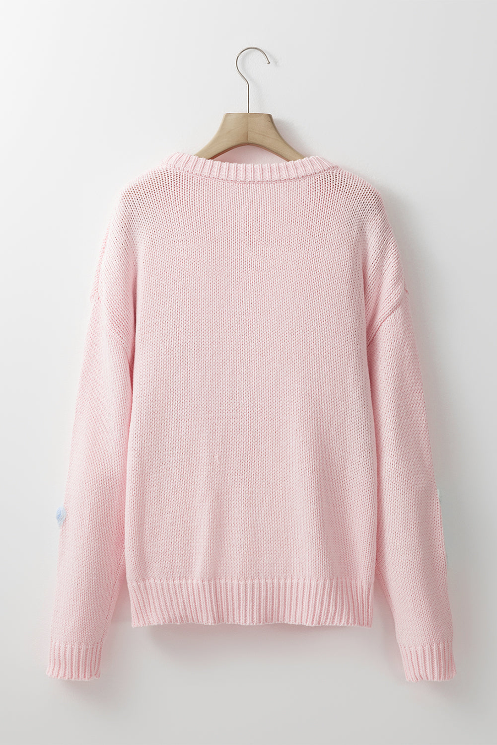 Colette - Pull Brodé Floral avec Pétales et Fils Roses
