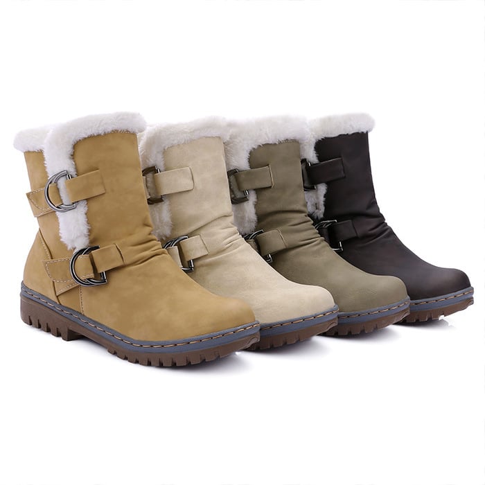 Bottes de neige à boucles pour femmes avec tige courte - Zynara