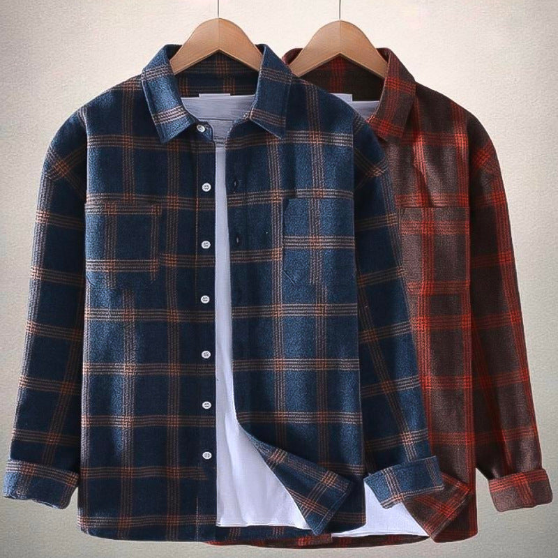 Chemise à manches longues à carreaux pour hommes - Noyel