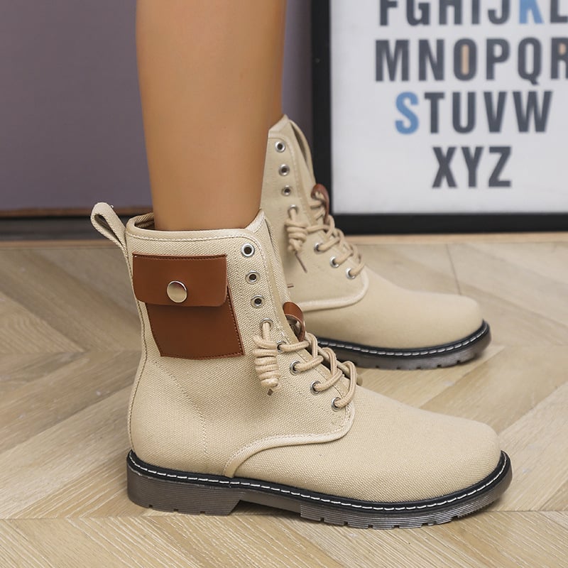 Bottes à lacets de style urbain pour femmes - Naelis