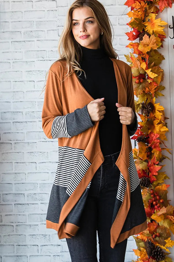 Jenna - Cardigan Rayé à Panneaux de Couleurs