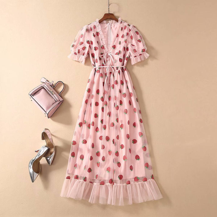 Robe en tulle brodé pour femme - Eda