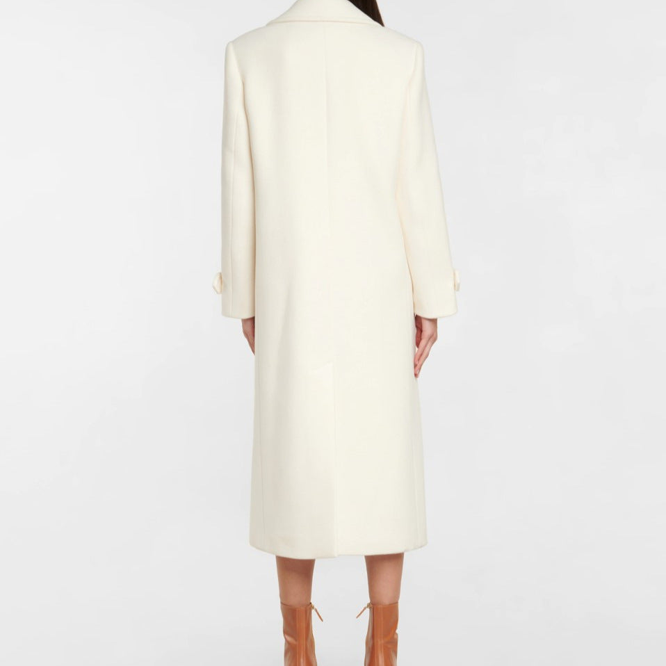 Manteau long croisé en laine pour femme - Éline