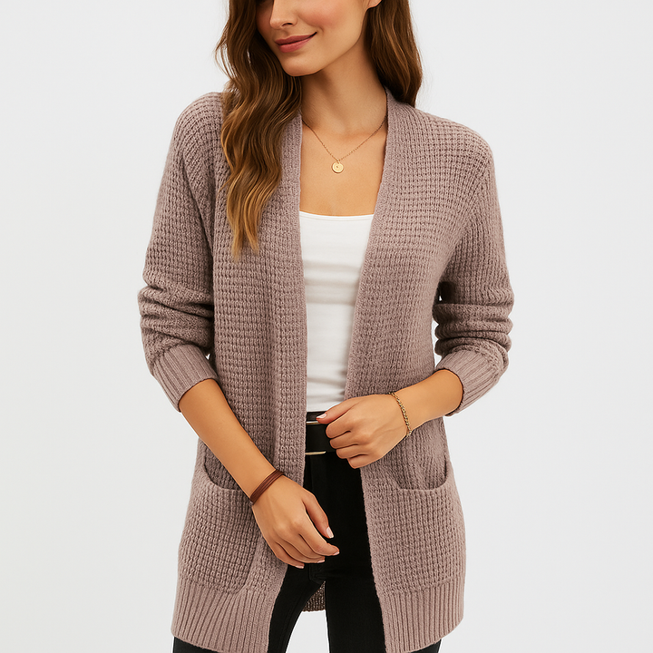 Cardigan ouvert en maille classique pour femme - Dasha