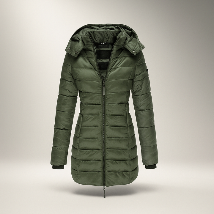 Manteau long matelassé avec capuche amovible - Mara