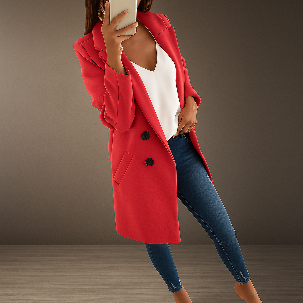 Manteau pour femme à revers de style moderne et élégant - Irina