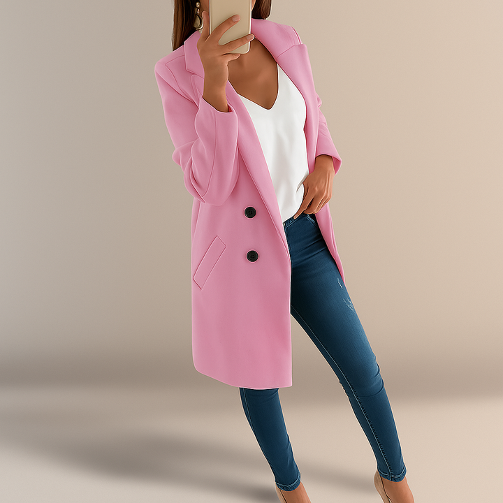Manteau pour femme à revers de style moderne et élégant - Irina
