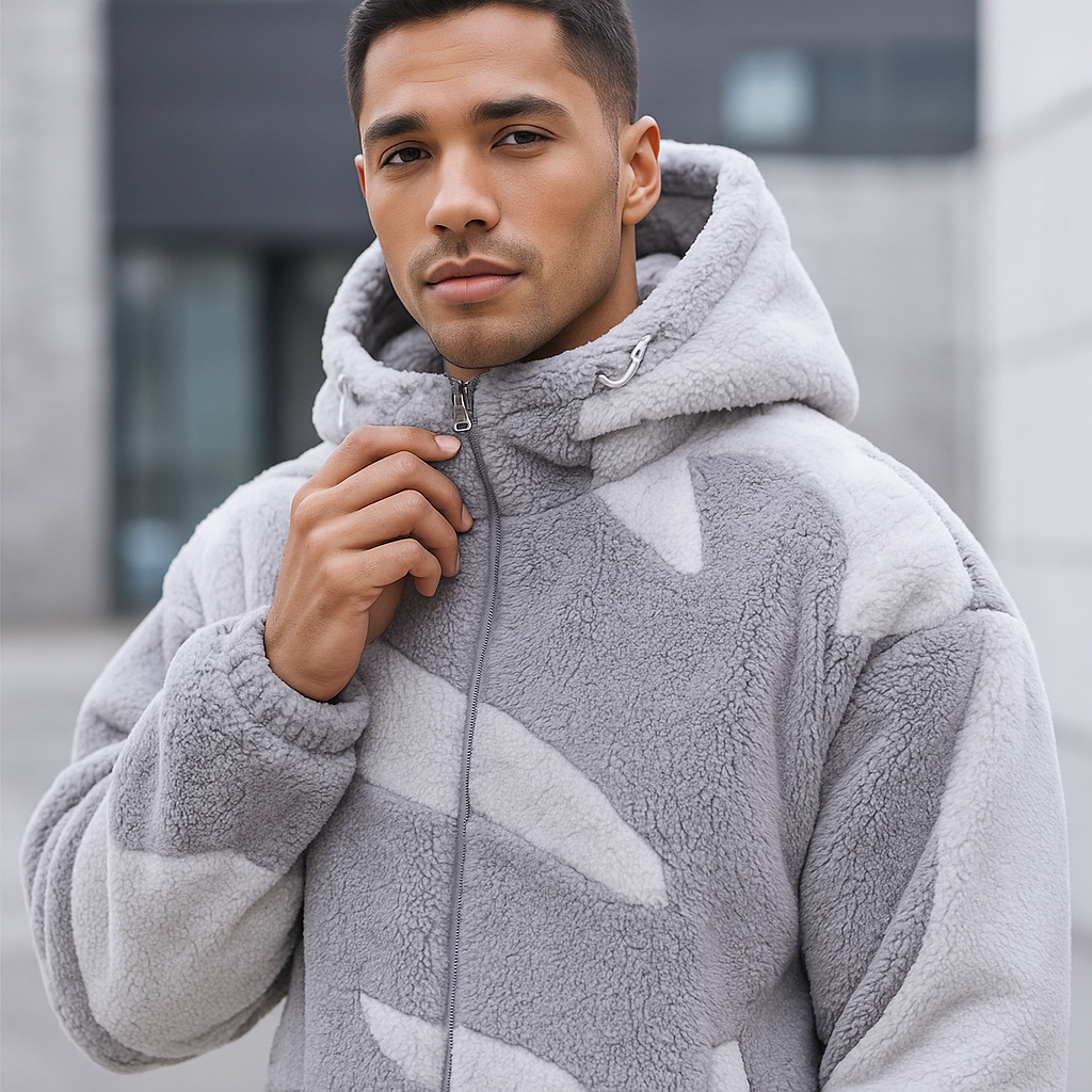 Veste texturée en peluche pour hommes - Daren