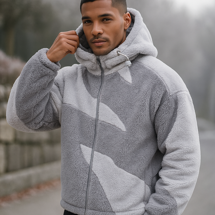 Veste texturée en peluche pour hommes - Daren