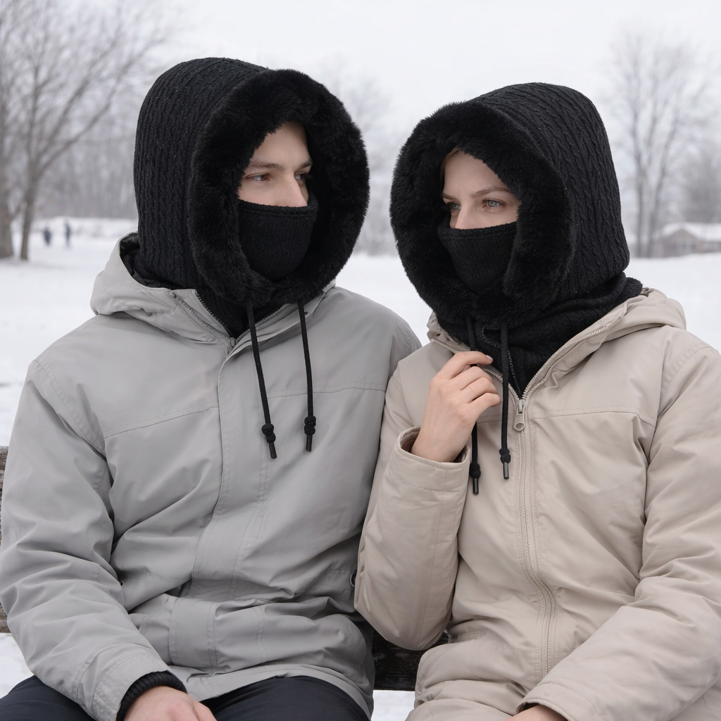 Cagoule tricotée unisexe avec doublure - Louis