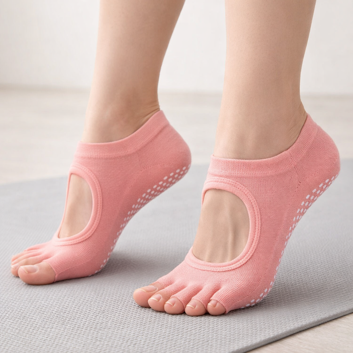 Chaussettes de Pilates avec coupe à cinq orteils - Elvarya