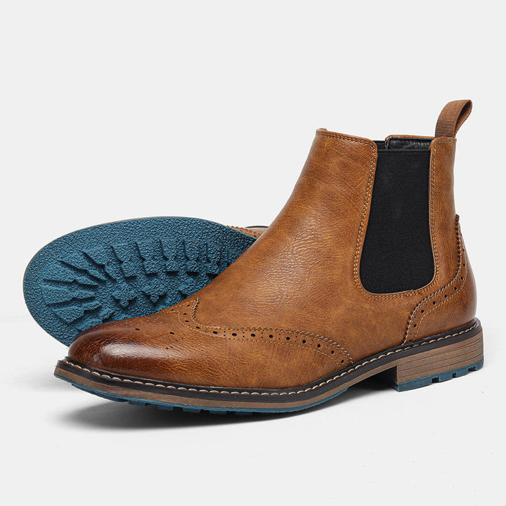 Bottines brogue en cuir sculpté pour hommes - Alrik