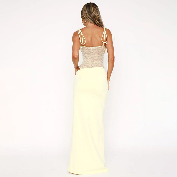 Longue robe de soirée en dentelle pour femmes - Rina