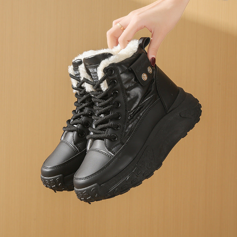 Bottes hautes pour femmes avec doublure thermique et semelle surélevée - Mirelda