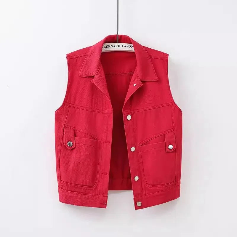 Gilet court en denim pour femmes - Victoria