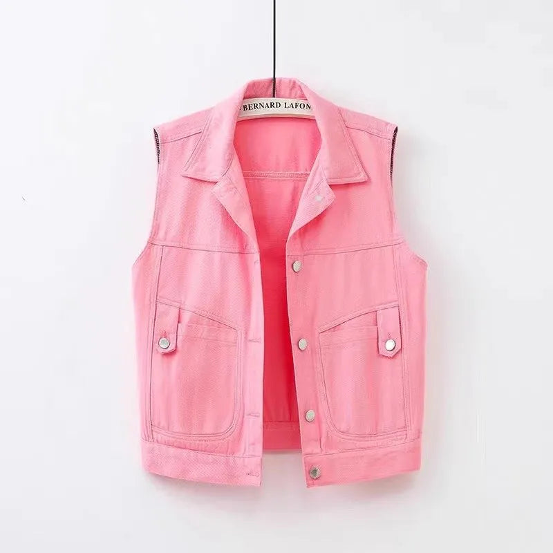 Gilet court en denim pour femmes - Victoria