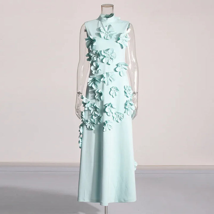 Lena - Longue robe rose à fleurs