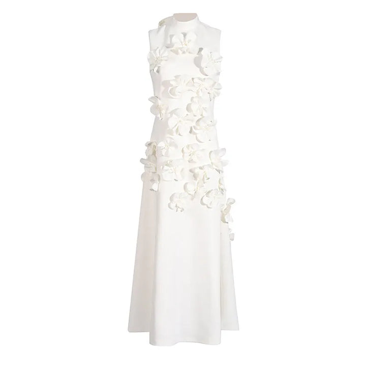 Lena - Longue robe rose à fleurs