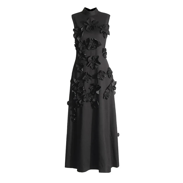 Lena - Longue robe rose à fleurs