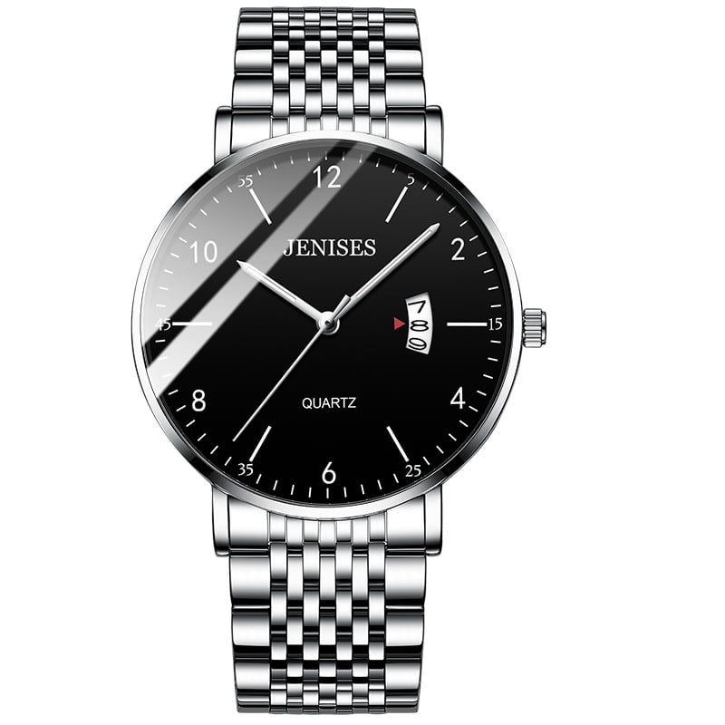Montre pour hommes en acier inoxydable avec cadran numéroté