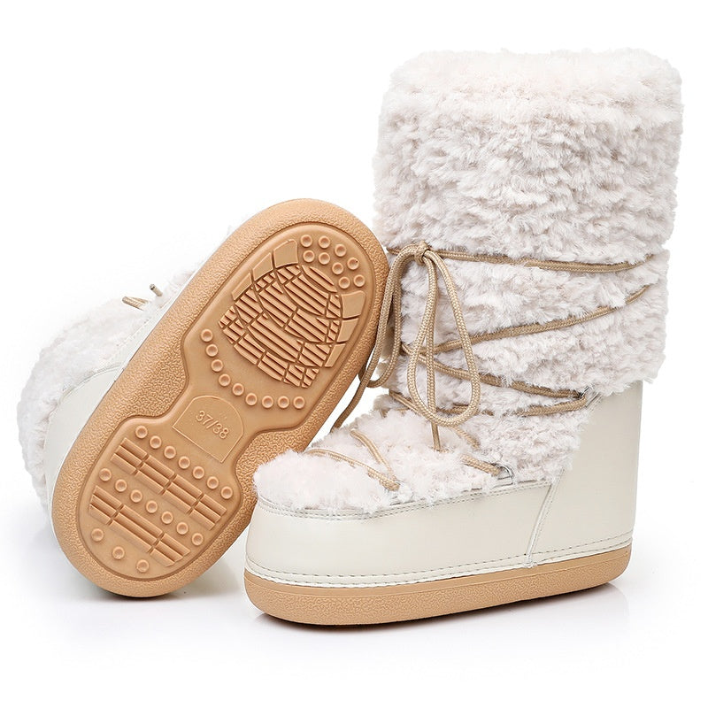 Bottes de neige pour femmes avec doublure en polaire et mi-mollet - Zanarkand