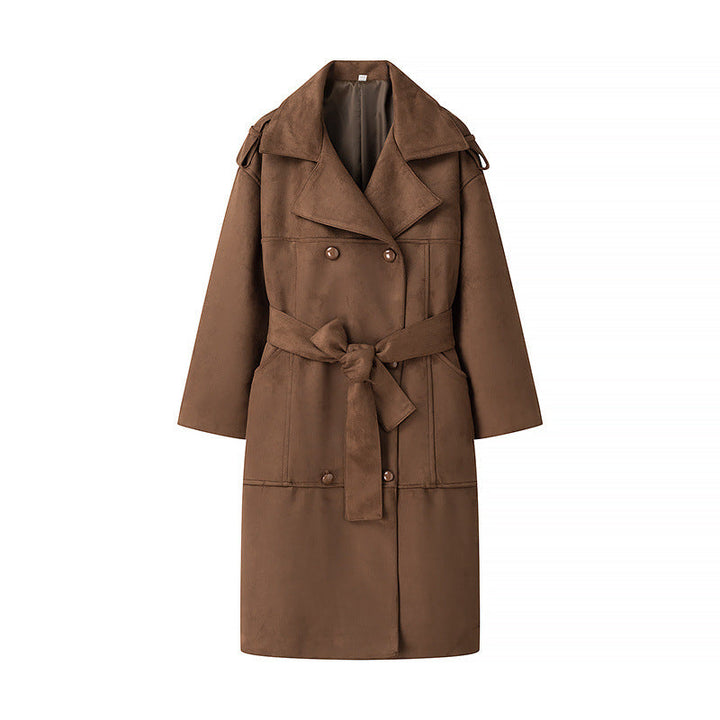 Manteau enveloppant pour femme avec effet daim doux - Caleira