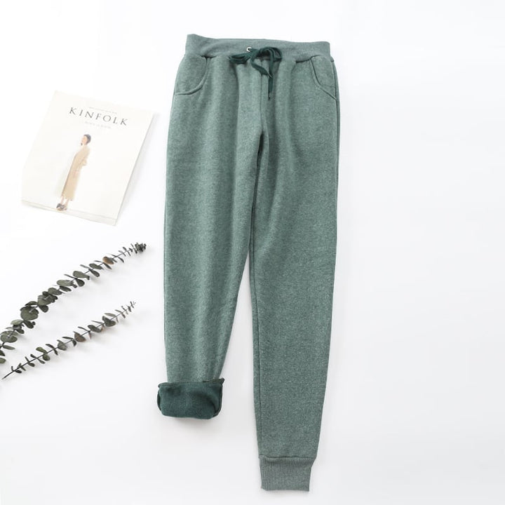 Pantalon femme avec effet velours à l'intérieur - Lureta