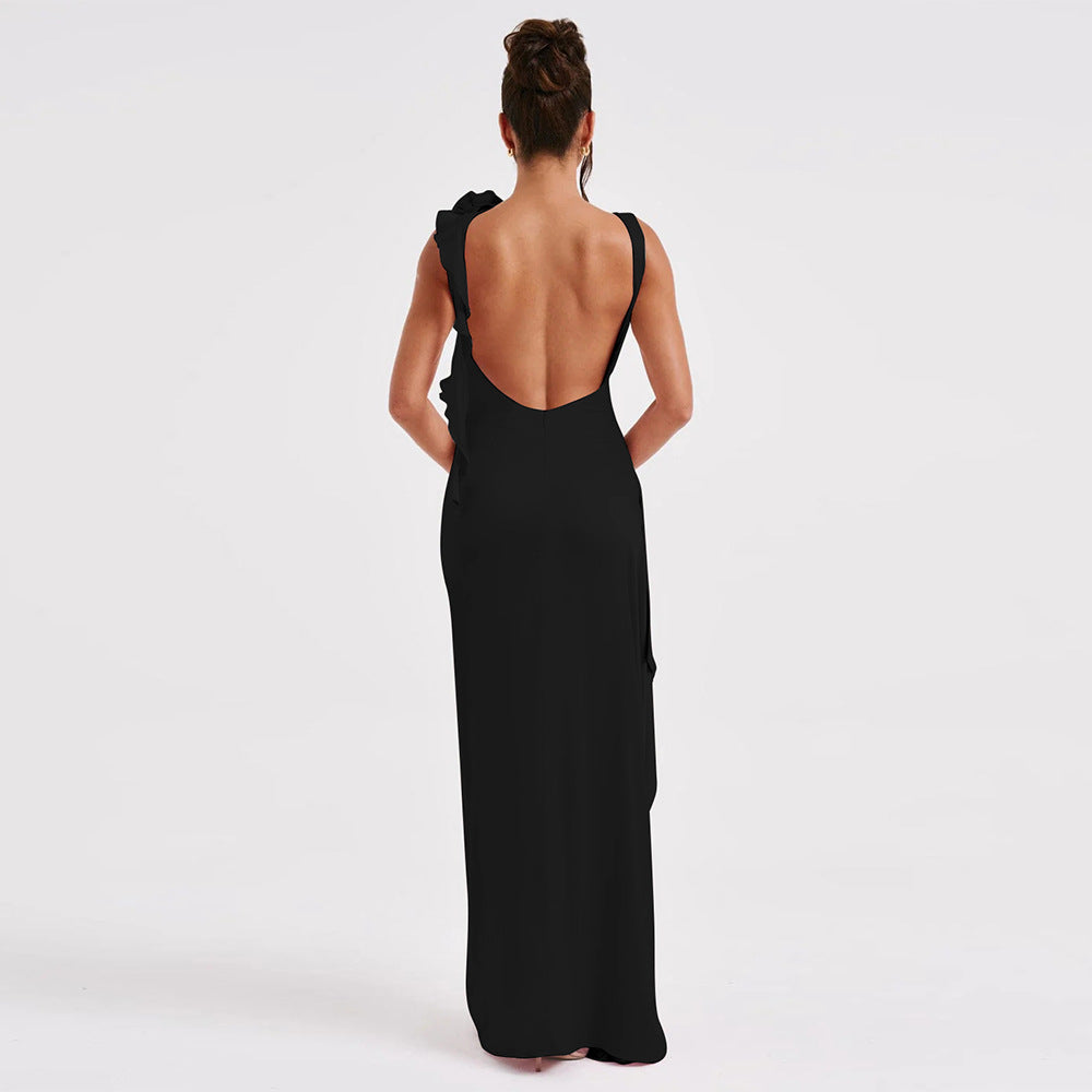 Robe en satin avec fente latérale - Constanz
