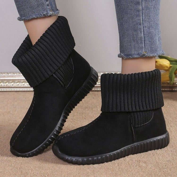 Bottines d'hiver pour femmes avec revers en tricot - Pilar