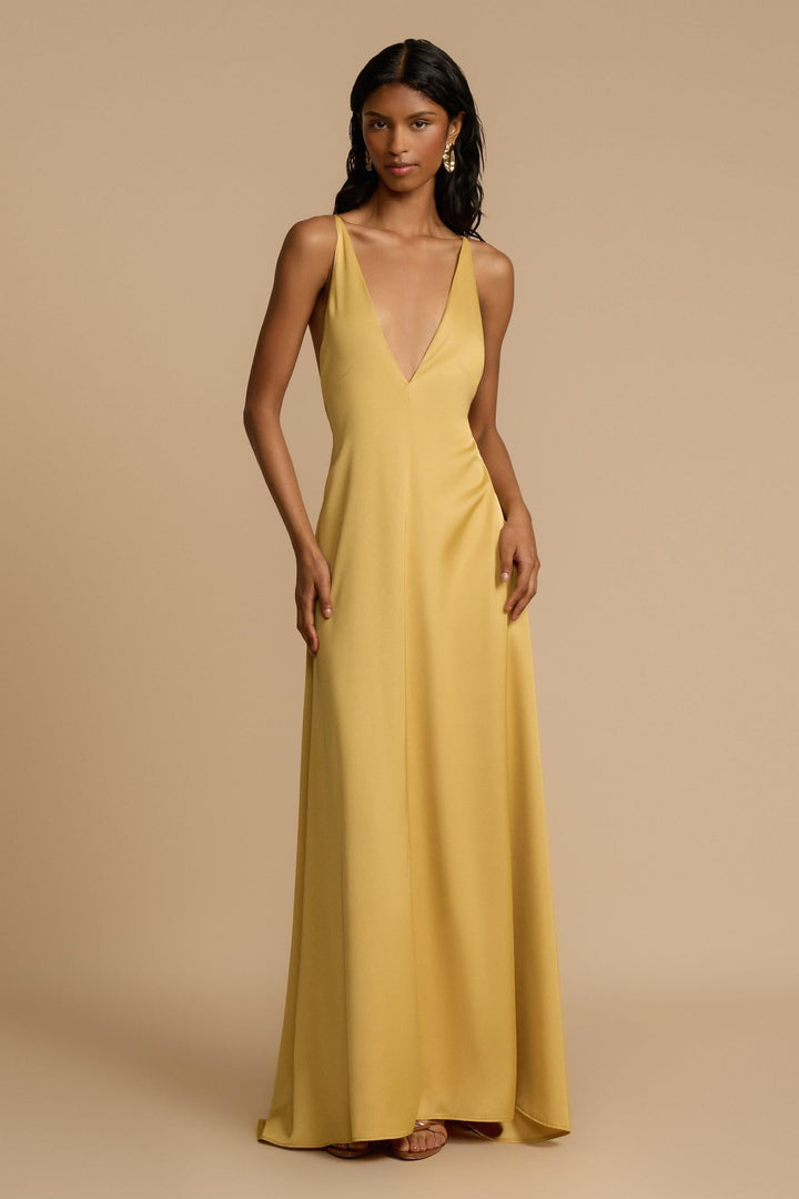 Robe longue à encolure profonde pour femmes - Bennet