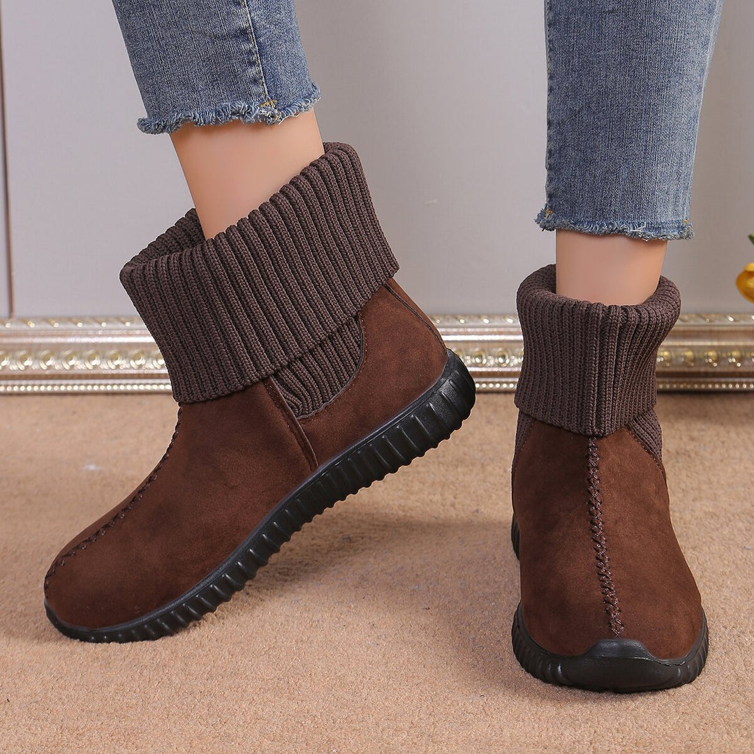 Bottines d'hiver pour femmes avec revers en tricot - Pilar