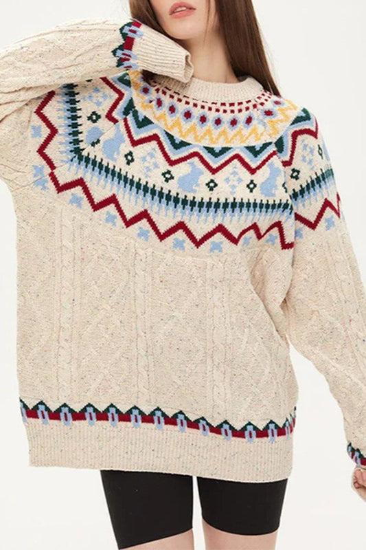 Pull vintage en maille pour femme - Elorie