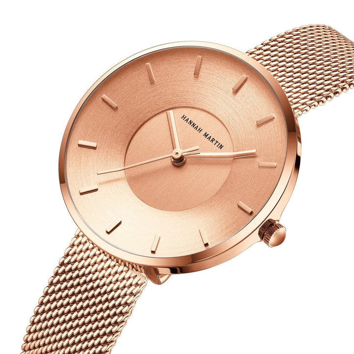 Montre en maille pour femmes, minimaliste et élégante
