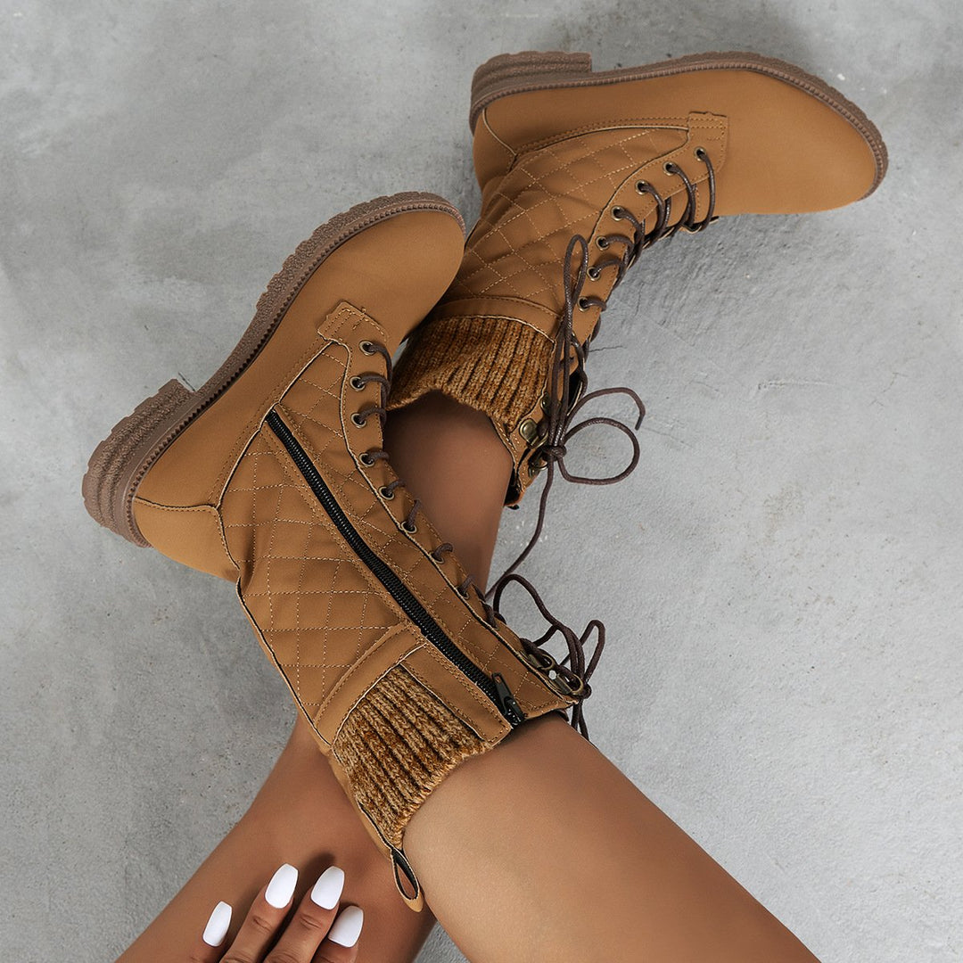 Bottes hautes matelassées pour femmes - Irina