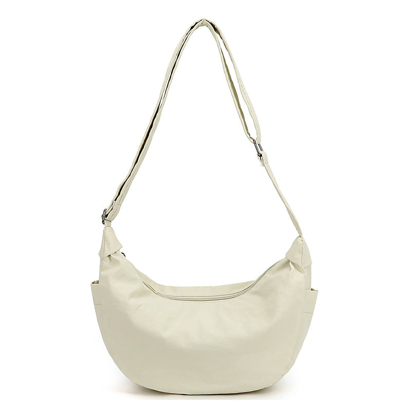 Sac à bandoulière pour femme en forme de demi-lune, grande capacité, bandoulière réglable - Manon