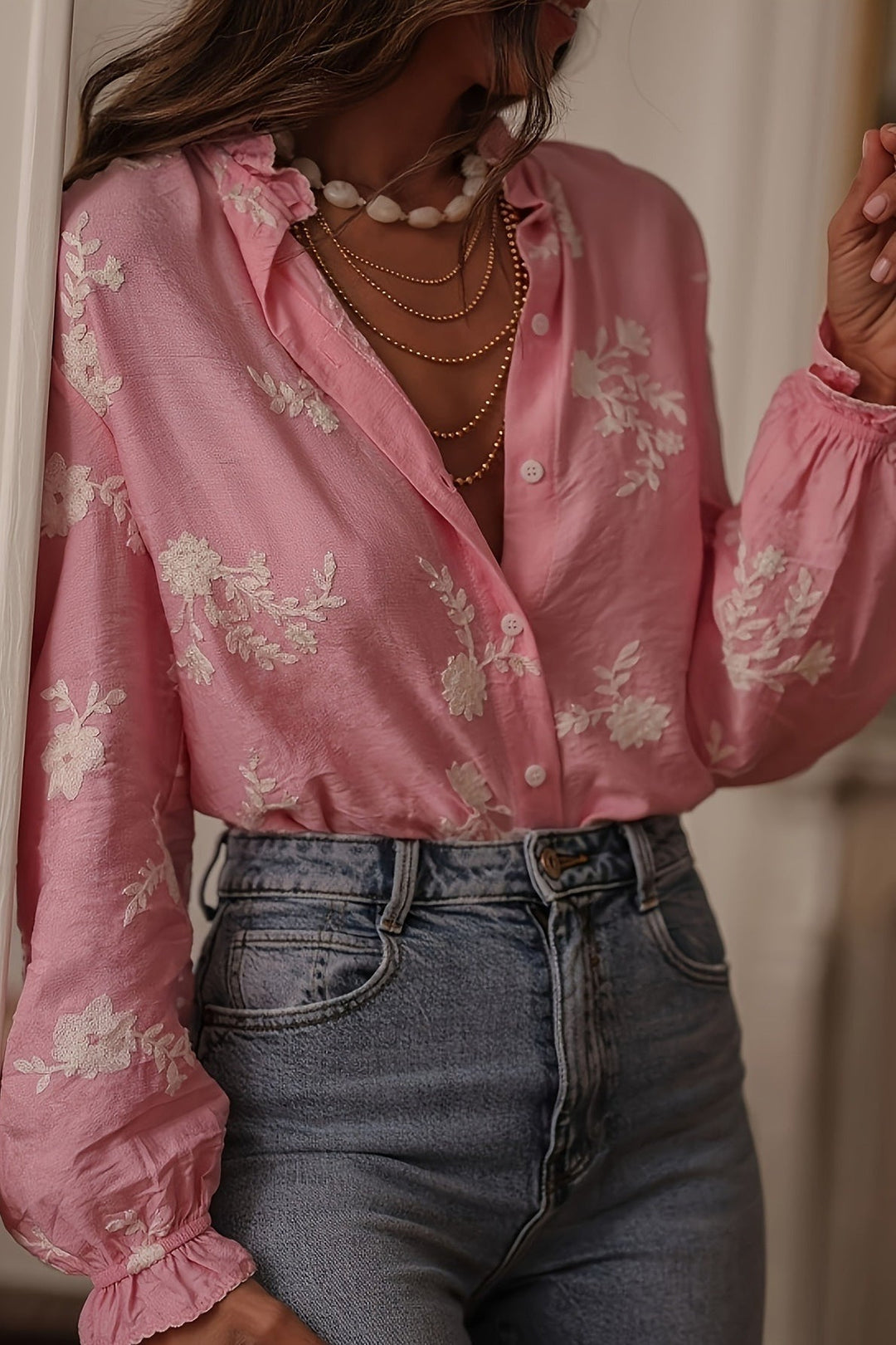 Chemisier à manches larges et imprimé floral pour femmes - Heidi