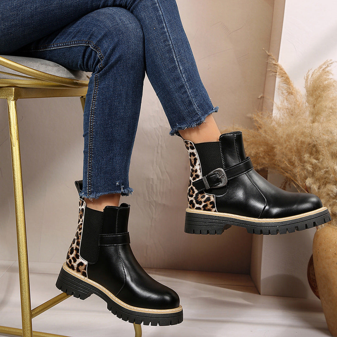 Bottines léopard pour femmes - Elviora