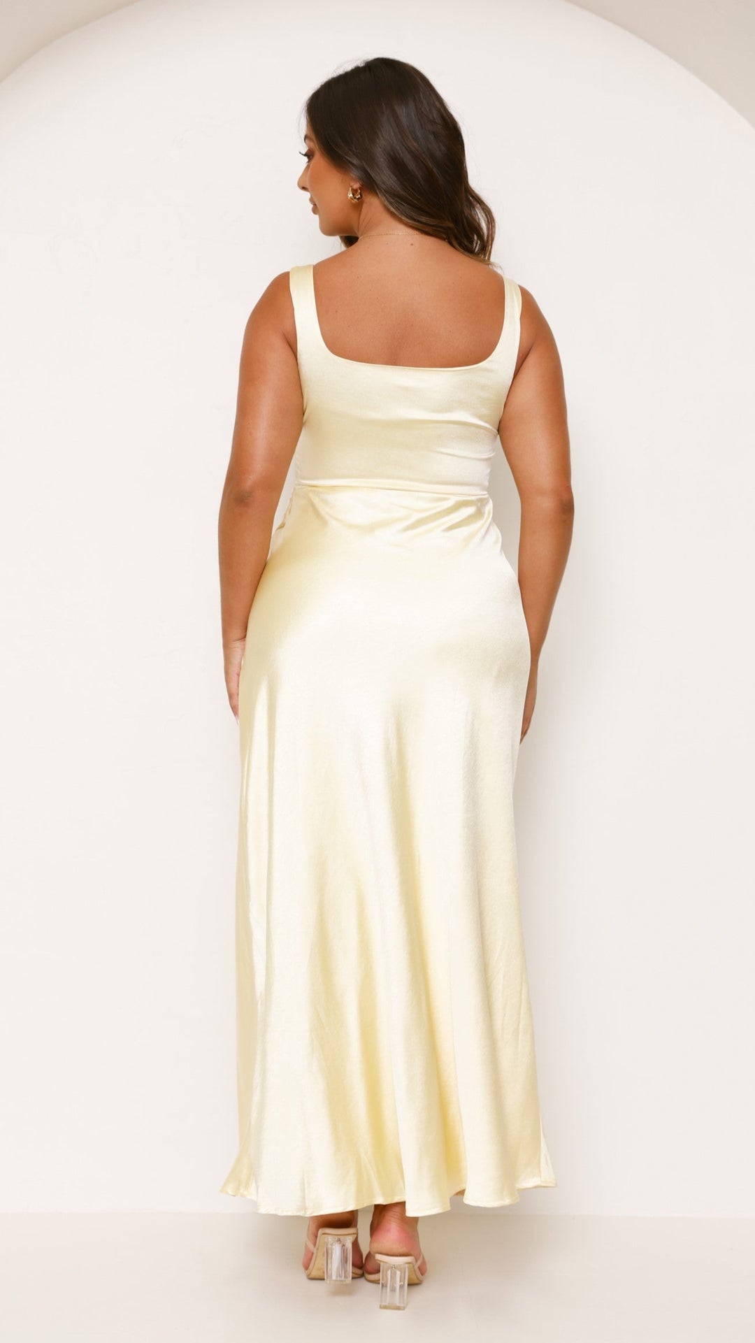 Robe longue élégante à encolure carrée pour femme - Alina