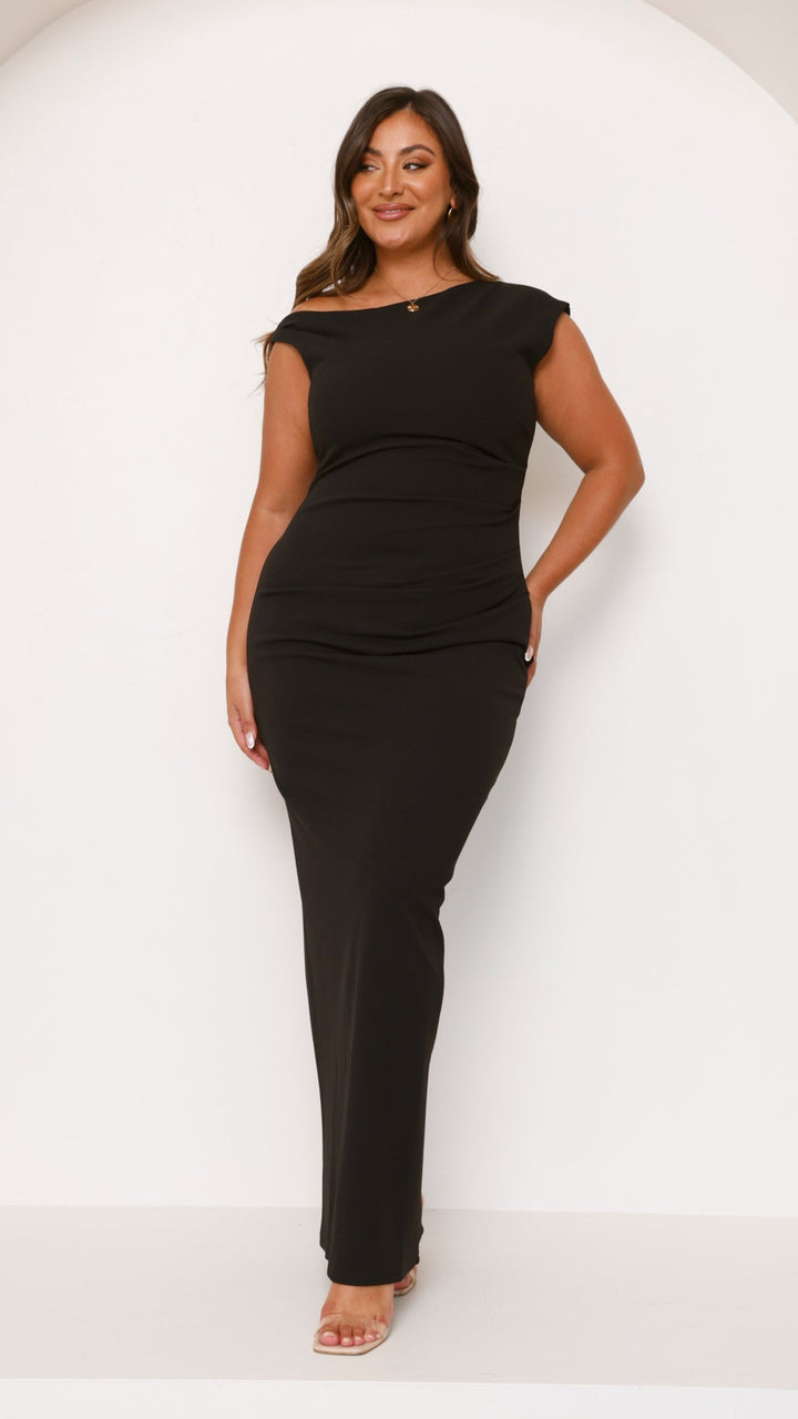 Robe longue élégante et moulante avec décolleté pour femme - Karely