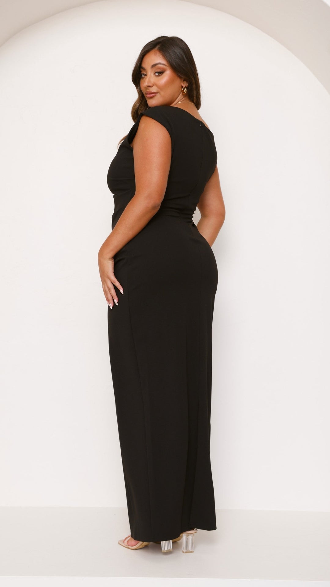 Robe longue élégante et moulante avec décolleté pour femme - Karely