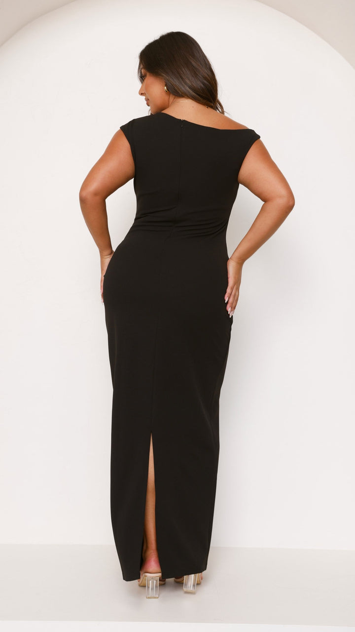 Robe longue élégante et moulante avec décolleté pour femme - Karely