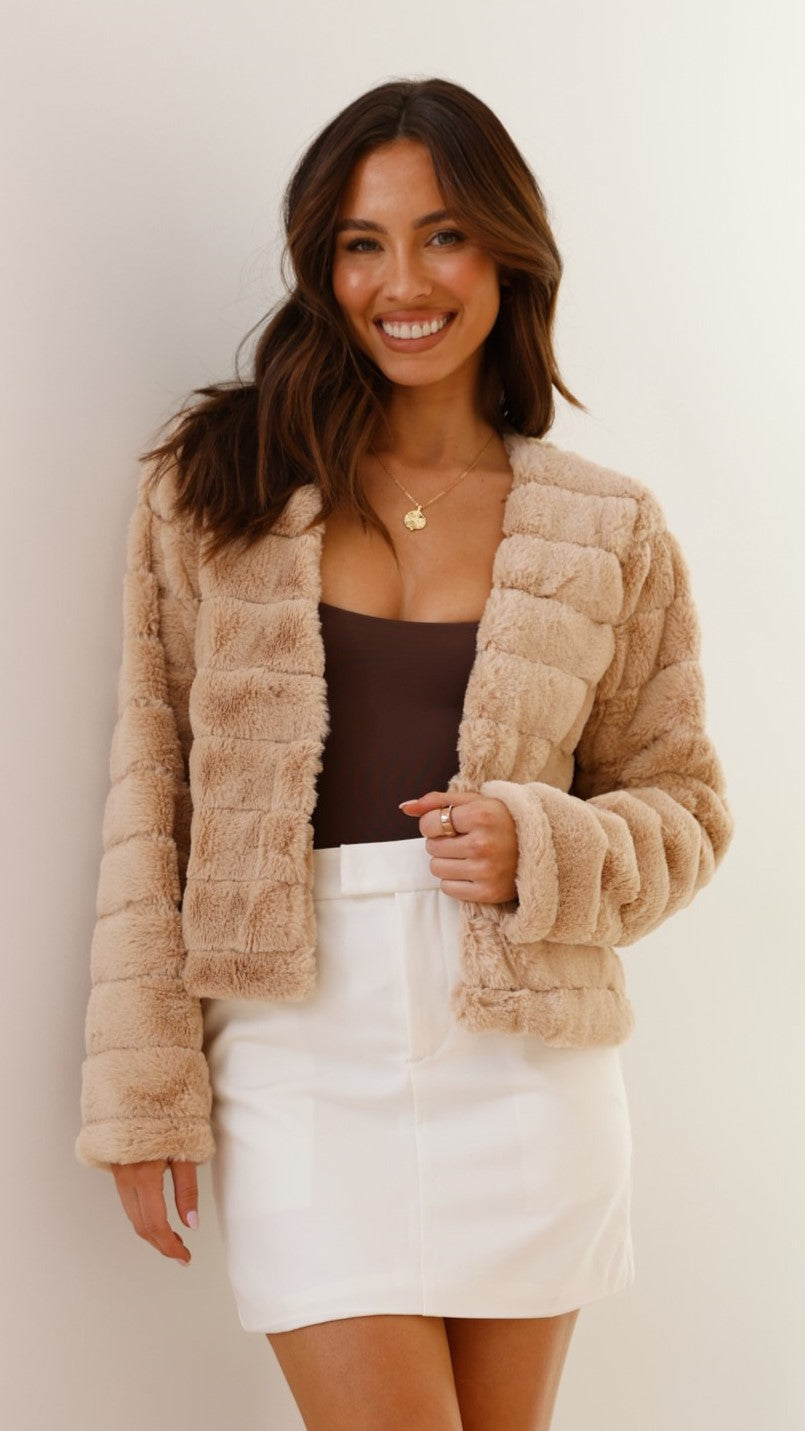 Veste courte en fourrure synthétique pour femme - Mirna