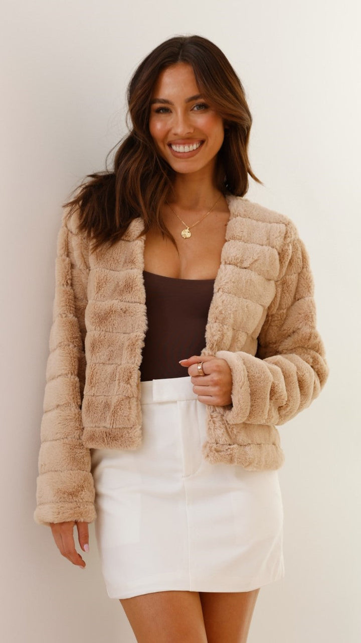Veste courte en fourrure synthétique pour femme - Mirna
