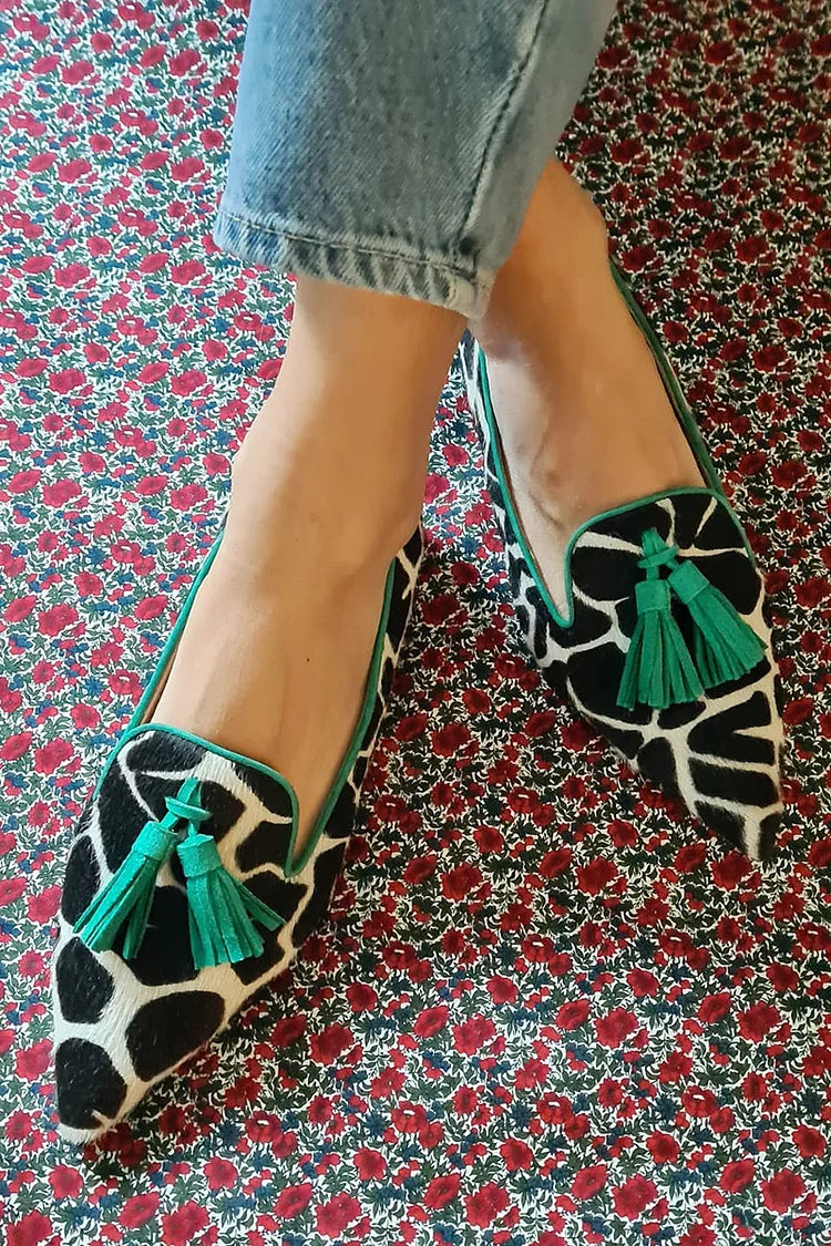 Mocassins à bout fin pour femmes, imprimé animalier - Zireth