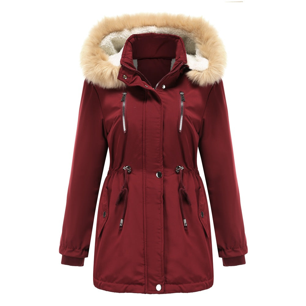Manteau femme avec capuche amovible à effet thermique - Lyrane
