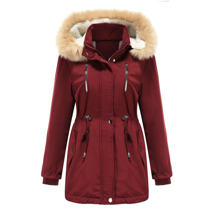 Manteau femme avec capuche amovible à effet thermique - Lyrane