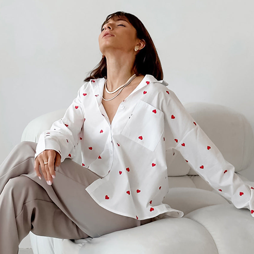 Chemisier pour femmes avec imprimé cœur - Kaiahn