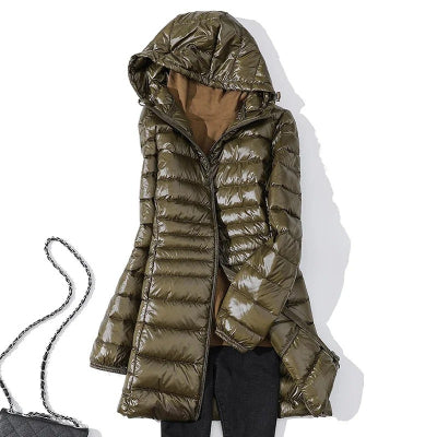 Veste longue matelassée à capuche pour femme - Rahel
