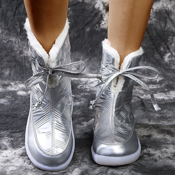 Bottes d'hiver à effet matelassé pour femmes - Yalinne